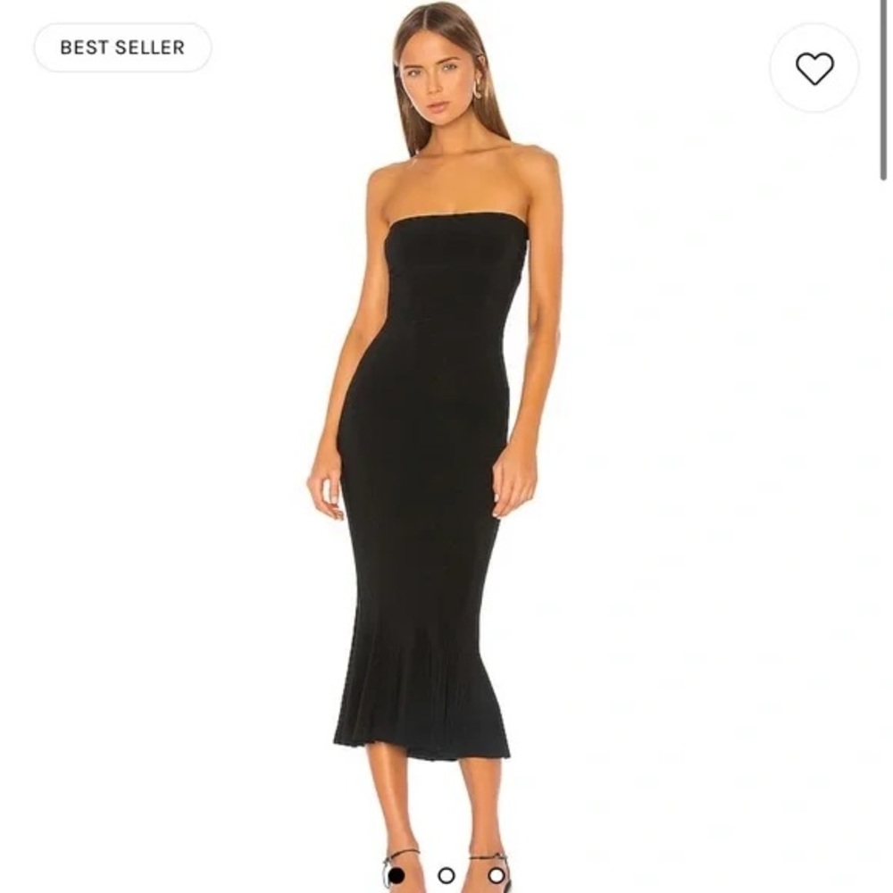 Norma Kamali Elegant Black Strapless Fishtail Dress